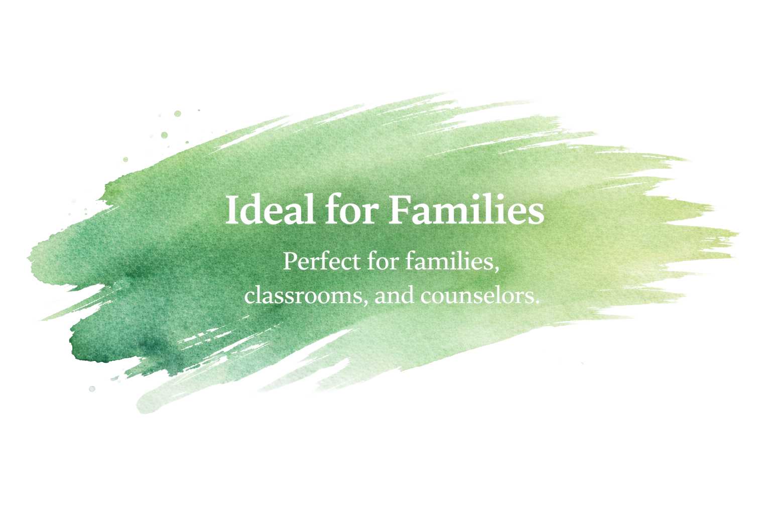 Illustrated green card reflecting the book's family focus
